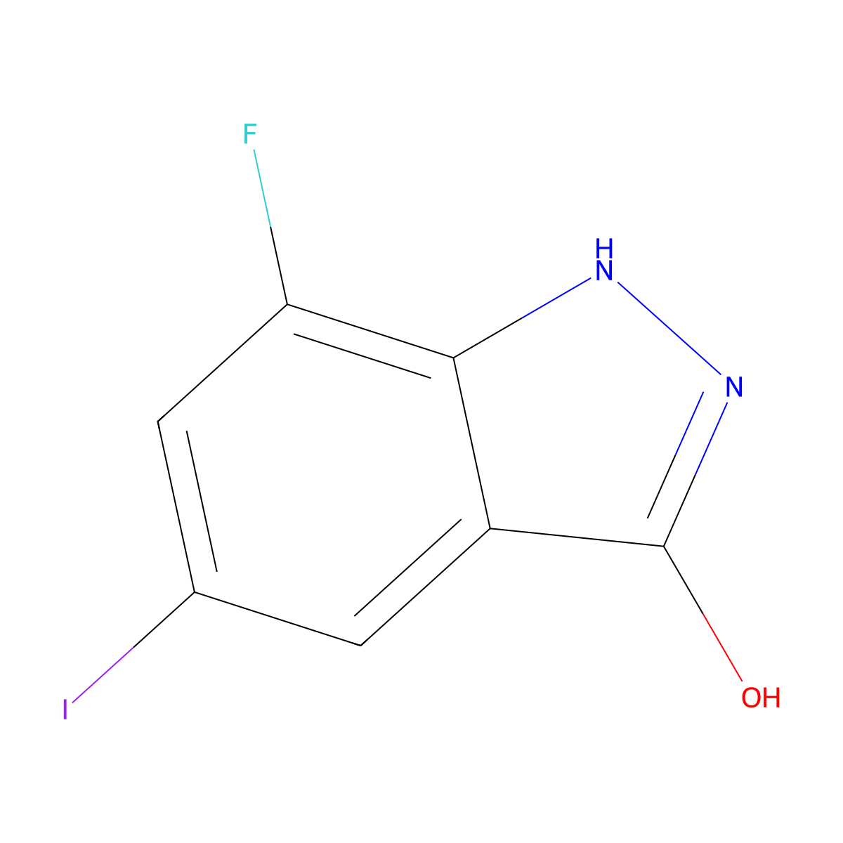 7-Fluoro-5-iodo-1H-indazol-3(2H)-one molecular structure, CAS 1227270-63-4
