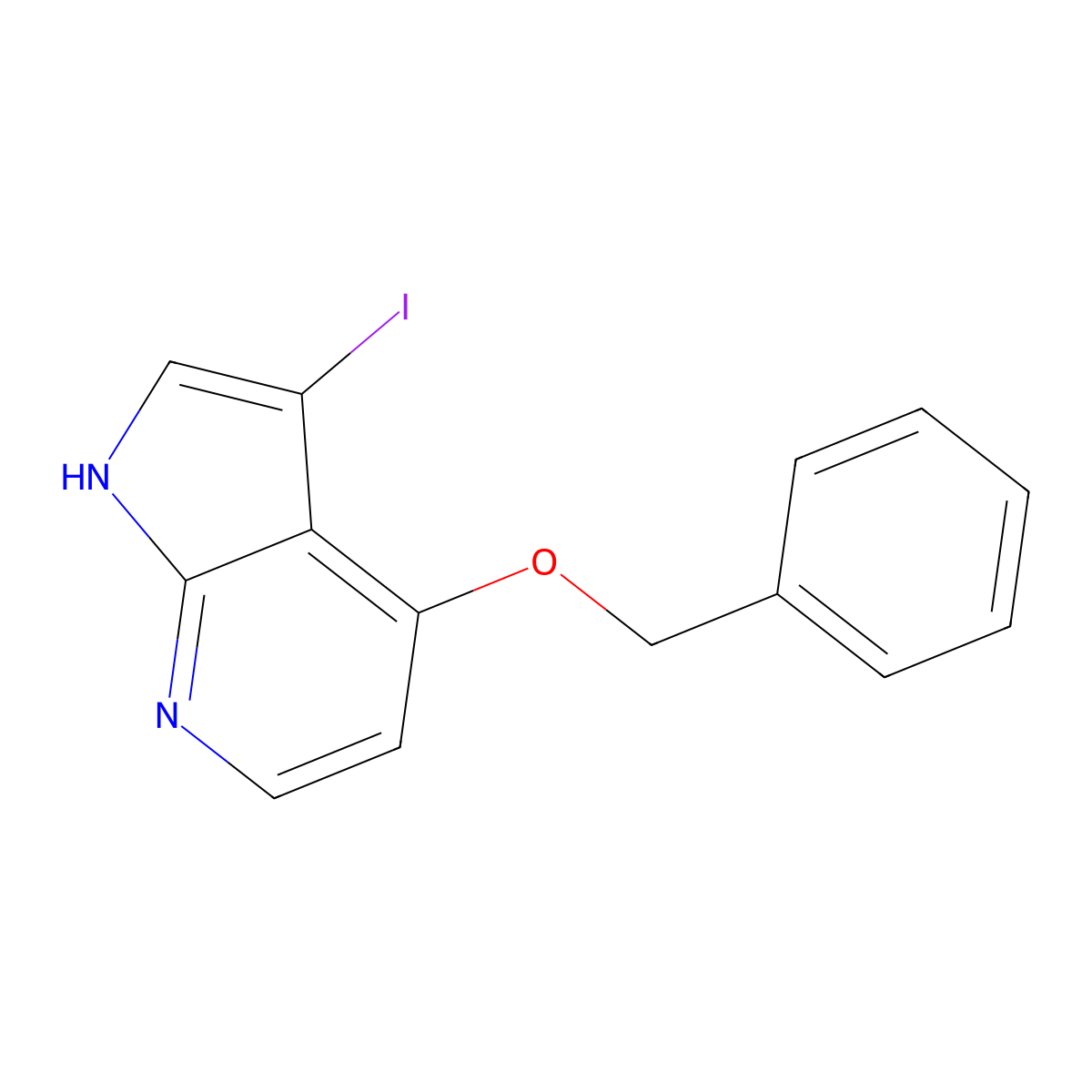 4-(Benzyloxy)-3-iodo-1H-pyrrolo[2,3-b]pyridine molecular structure, CAS 1227270-65-6