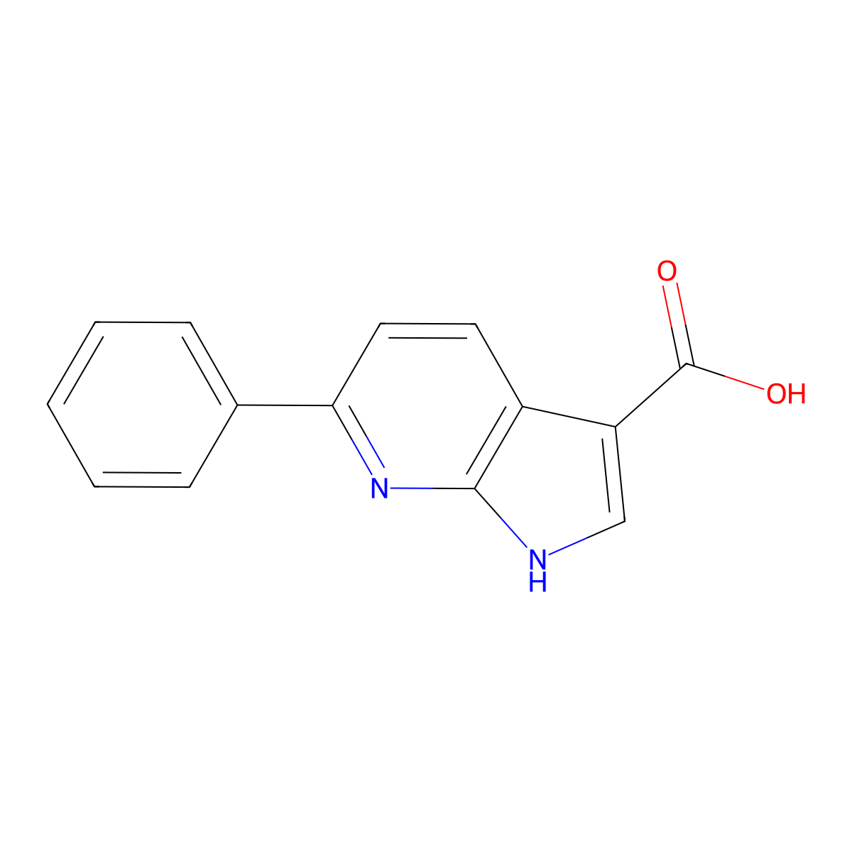 6-Phenyl-1H-pyrrolo[2,3-b]pyridine-3-carboxylic acid molecular structure, CAS 1227270-68-9