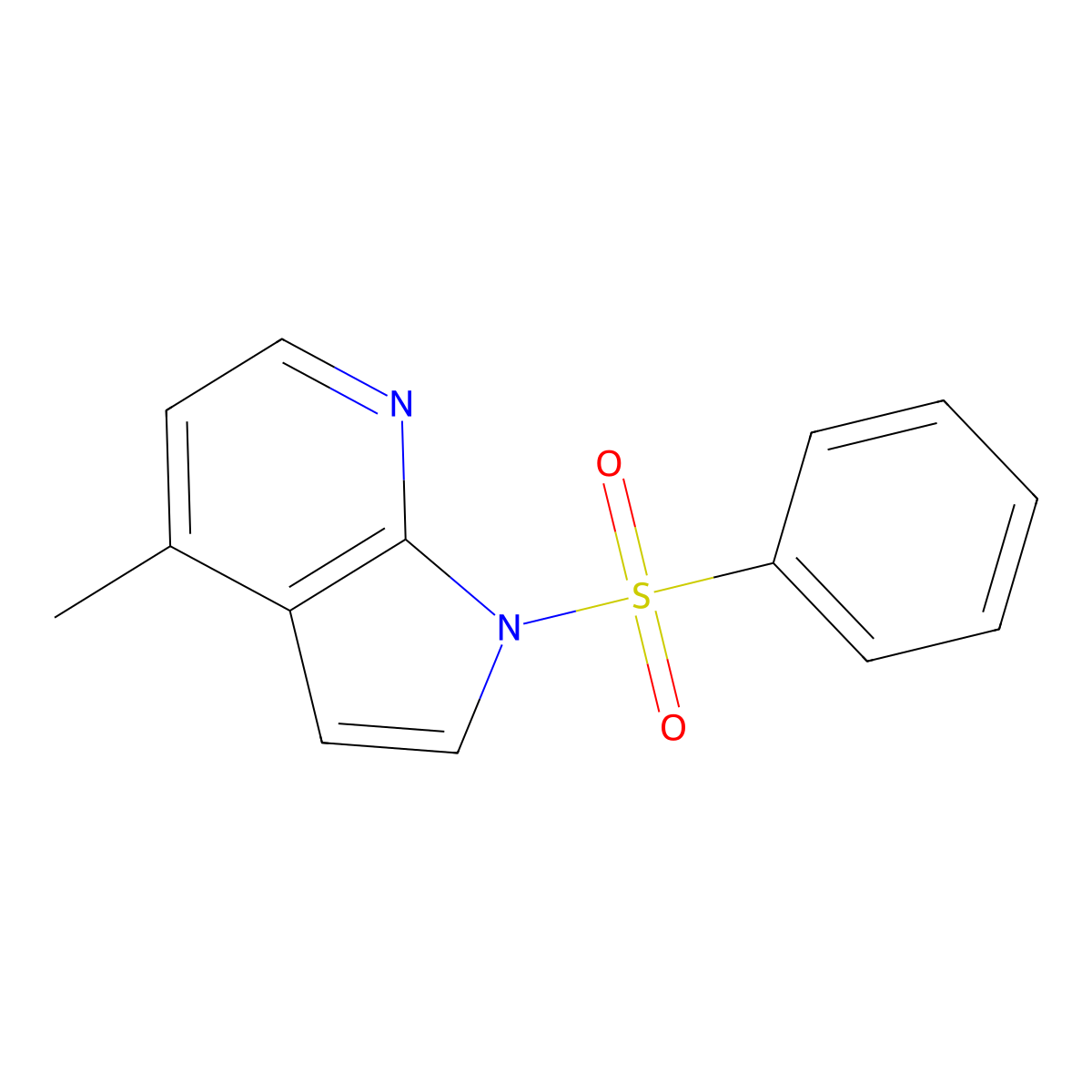 4-Methyl-1-(phenylsulfonyl)-1H-pyrrolo[2,3-b]pyridine molecular structure, CAS 1227270-73-6