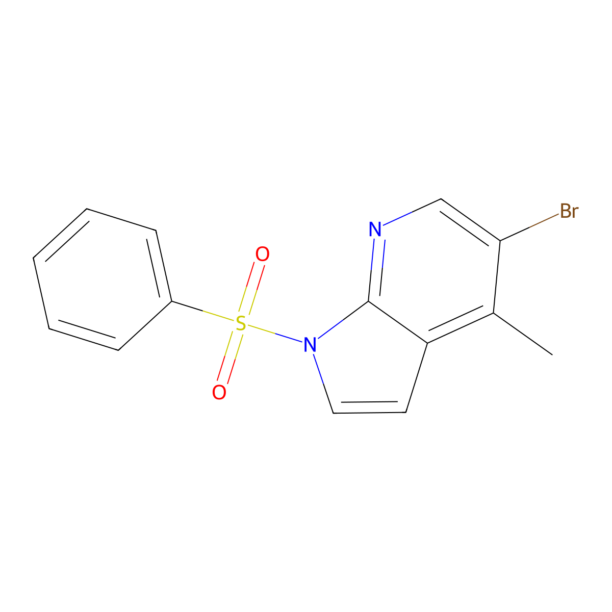 5-Bromo-4-methyl-1-(phenylsulfonyl)-1H-pyrrolo[2,3-b]pyridine molecular structure, CAS 1227270-76-9