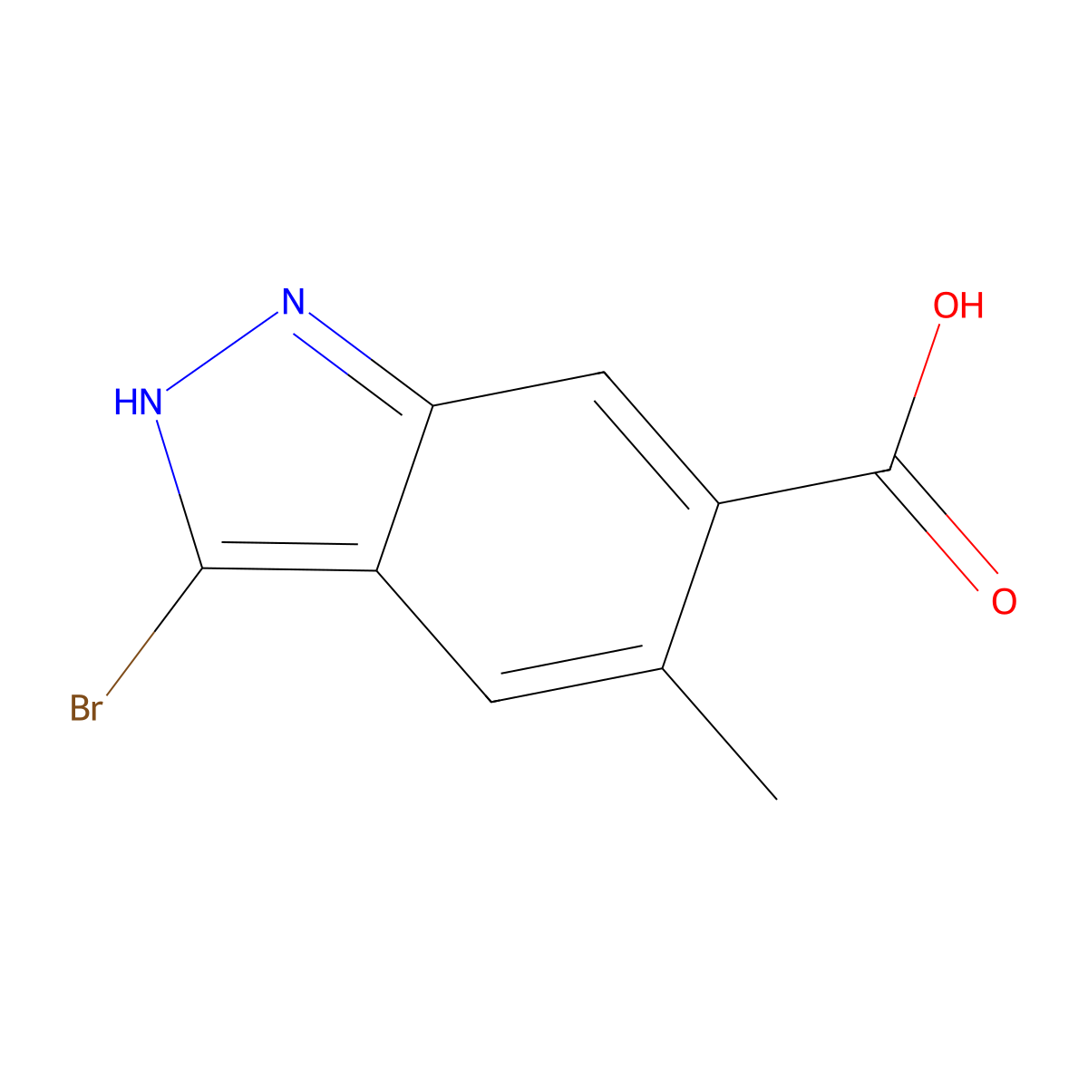 3-Bromo-5-methyl-1H-indazole-6-carboxylic acid molecular structure, CAS 1227270-80-5
