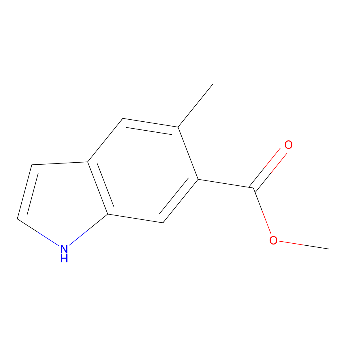 methyl 5-methyl-1H-indole-6-carboxylate molecular structure, CAS 1227270-85-0