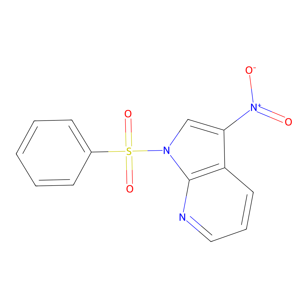 3-Nitro-1-(phenylsulfonyl)-1H-pyrrolo[2,3-b]pyridine molecular structure, CAS 1227270-86-1