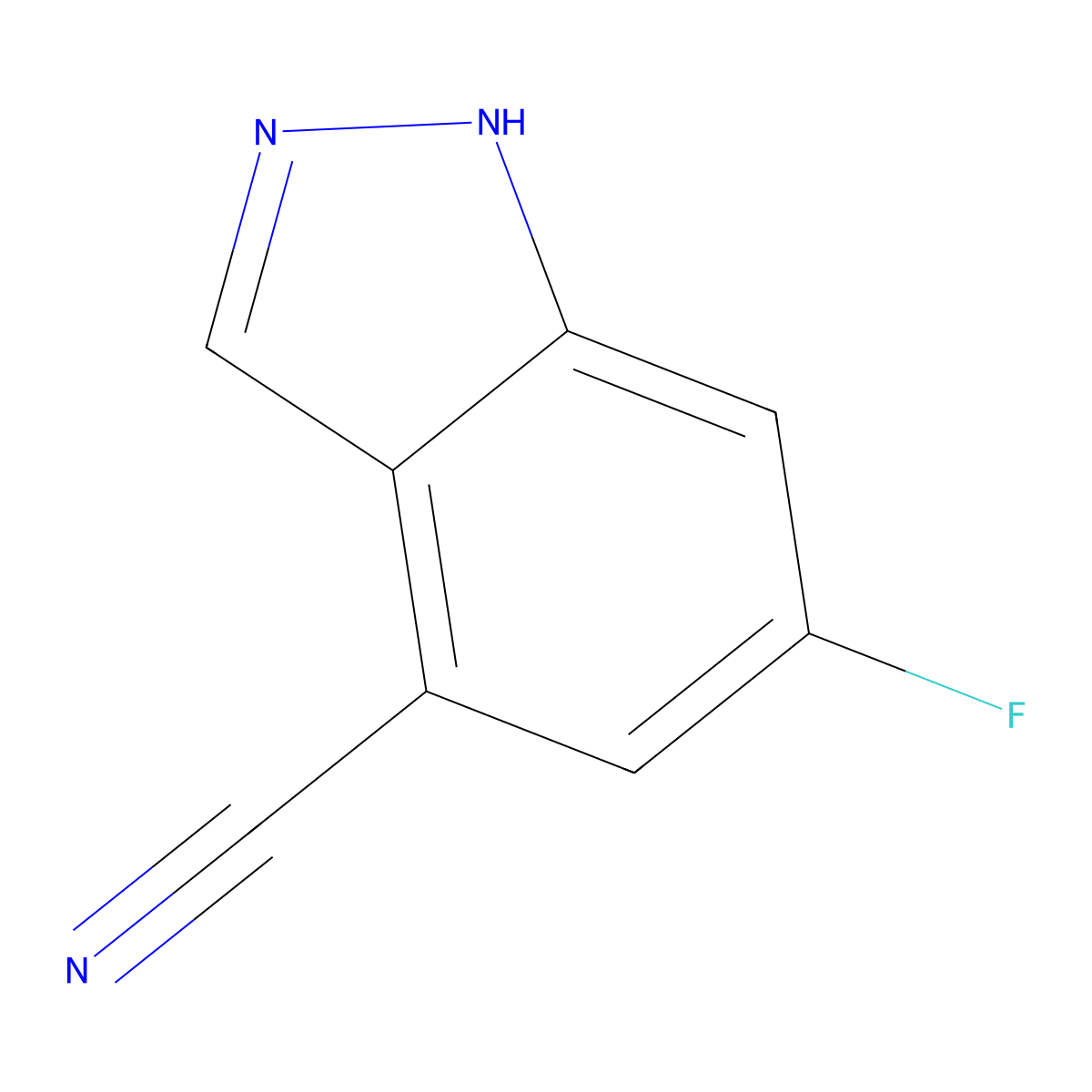 6-Fluoro-1H-indazole-4-carbonitrile molecular structure, CAS 1227270-90-7
