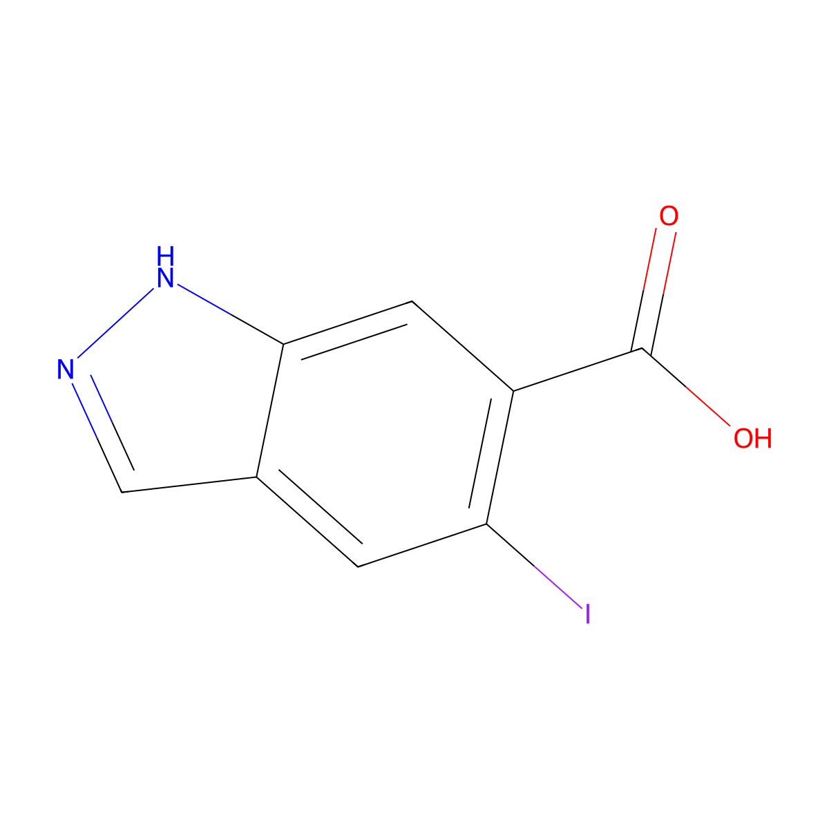 5-Iodo-1H-indazole-6-carboxylic acid molecular structure, CAS 1227270-92-9