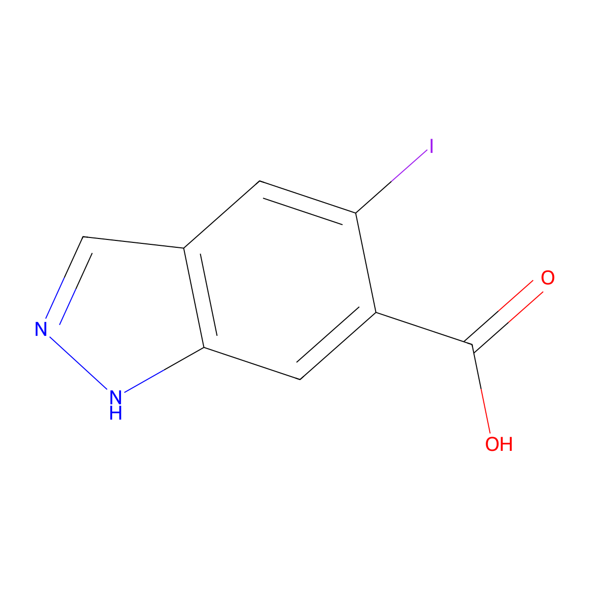 5-Iodo-1H-indazole-6-carboxylic acid molecular structure, CAS 1227270-92-9