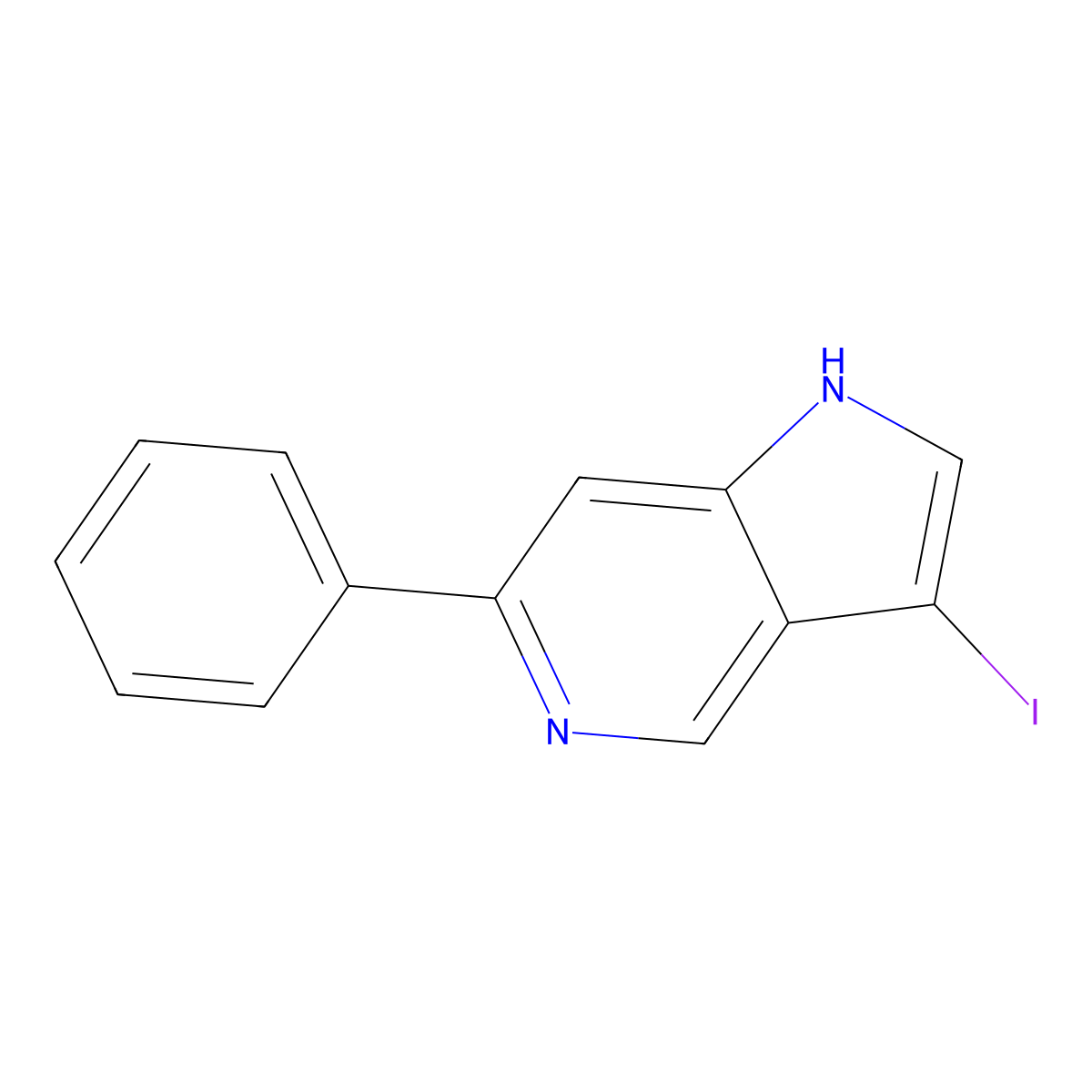 3-Iodo-6-phenyl-5azaindole molecular structure, CAS 1227270-96-3