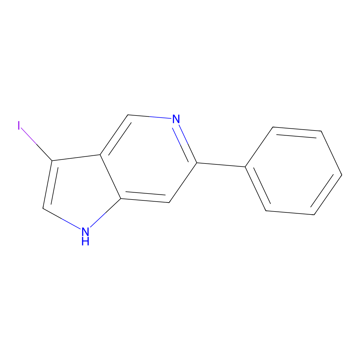 3-Iodo-6-phenyl-5azaindole molecular structure, CAS 1227270-96-3