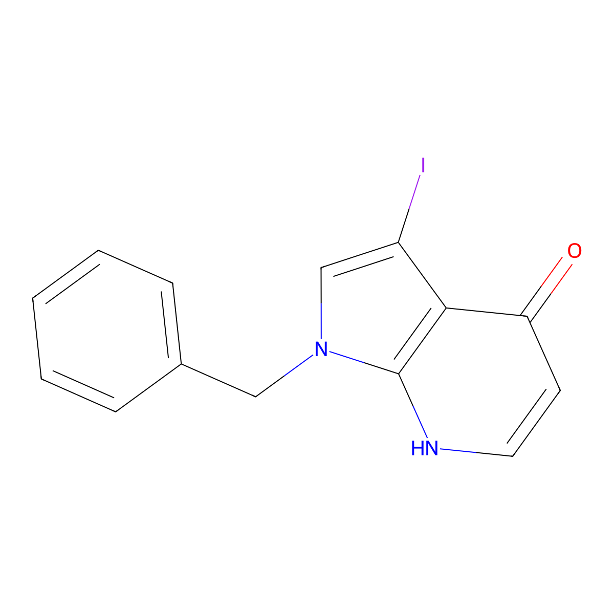 1-Benzyl-3-iodo-4-hydroxy-7-azaindole molecular structure, CAS 1227270-98-5