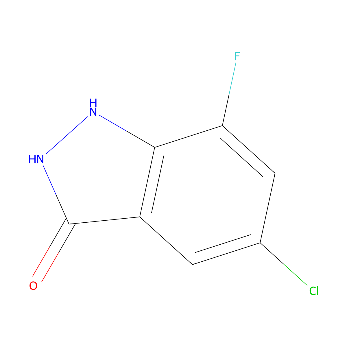 5-Chloro-7-fluoro-1H-indazol-3(2H)-one molecular structure, CAS 1227271-00-2