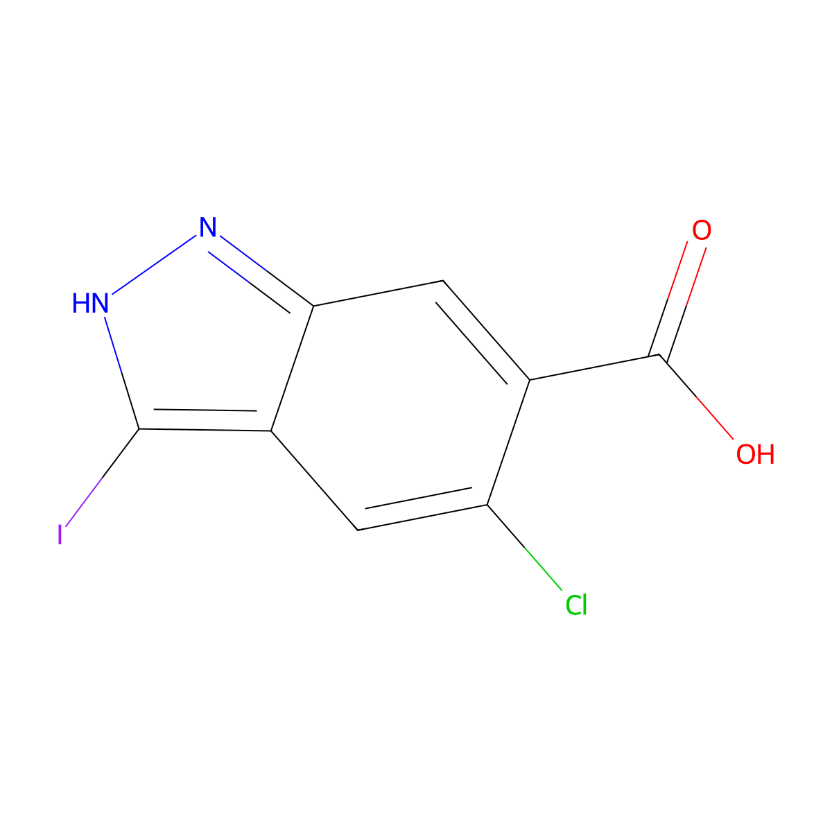 5-Chloro-3-iodo-1H-indazole-6-carboxylic acid molecular structure, CAS 1227271-02-4