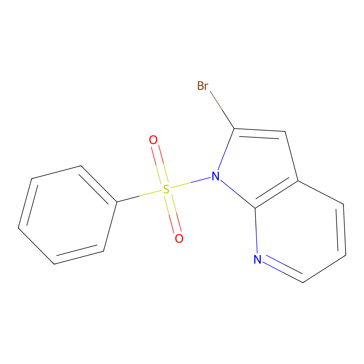2-bromo-1-(phenylsulfonyl)-1H-pyrrolo[2,3-b]pyridine molecular structure, CAS 1227271-03-5