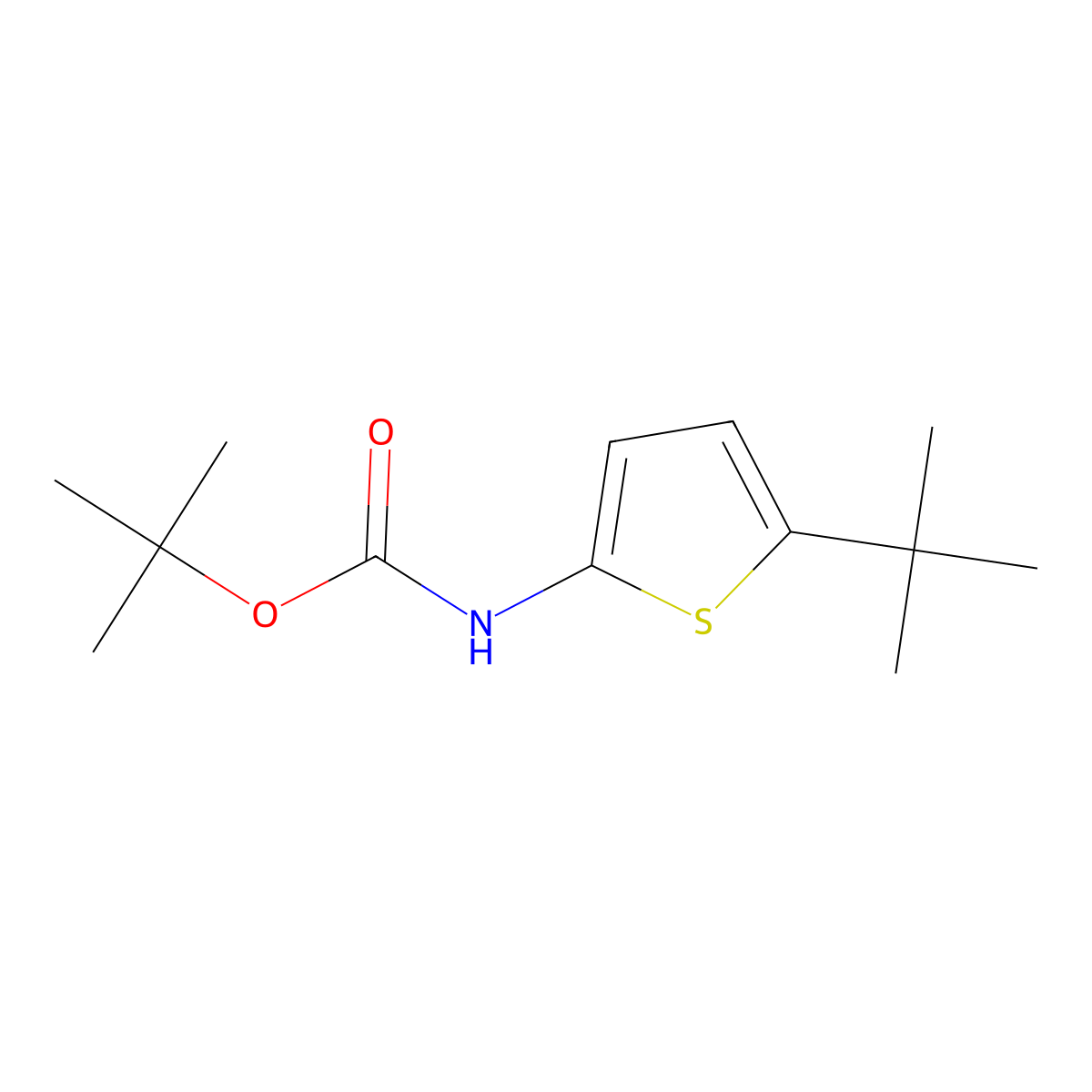 tert-butyl N-(5-tert-butylthiophen-2-yl)carbamate molecular structure, CAS 1227276-86-9