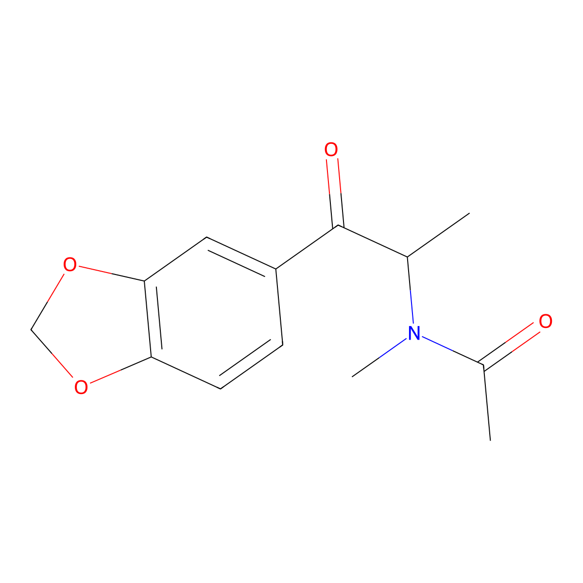 N-acetyl-3,4-methylenedioxymethcathinone molecular structure, CAS 1227293-15-3