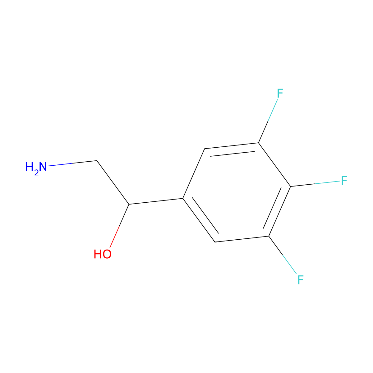 2-Amino-1-(3,4,5-trifluorophenyl)ethan-1-ol molecular structure, CAS 1227306-93-5