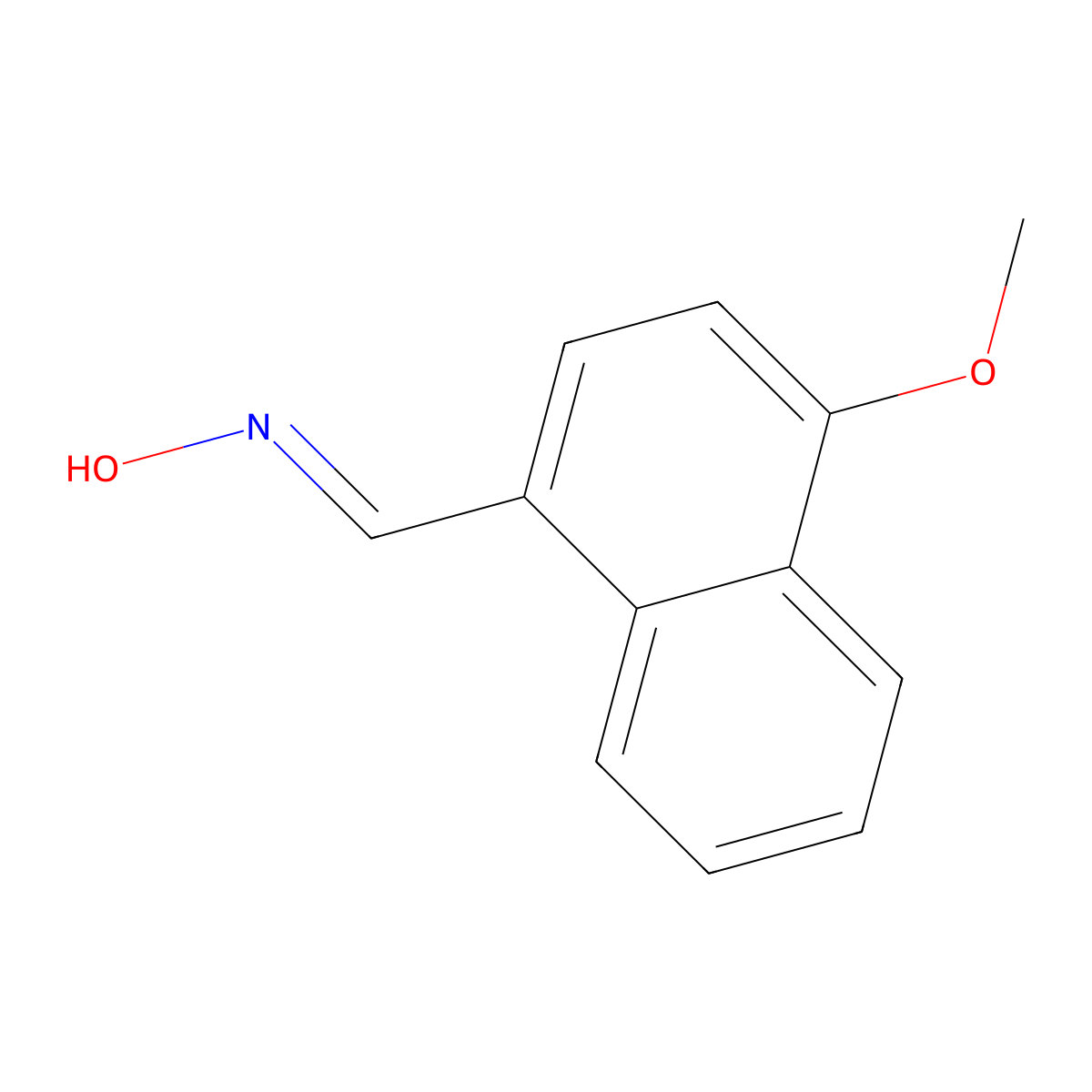 4-Methoxy-1-naphthalenecarboxaldehyde oxime molecular structure, CAS 122731-44-6