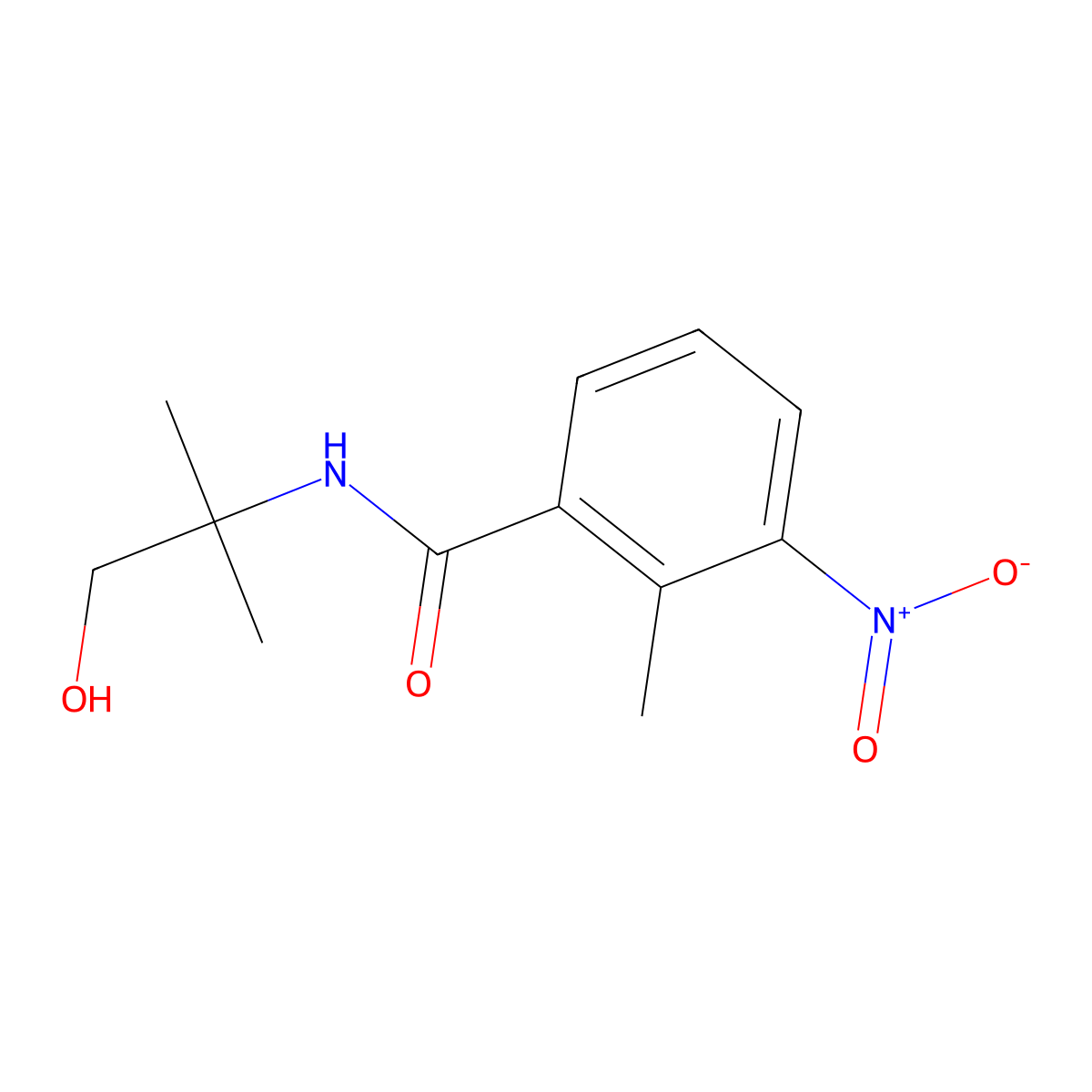 N-(2-hydroxy-1,1-dimethylethyl)-2-methyl-3-nitrobenzamide molecular structure, CAS 122733-31-7