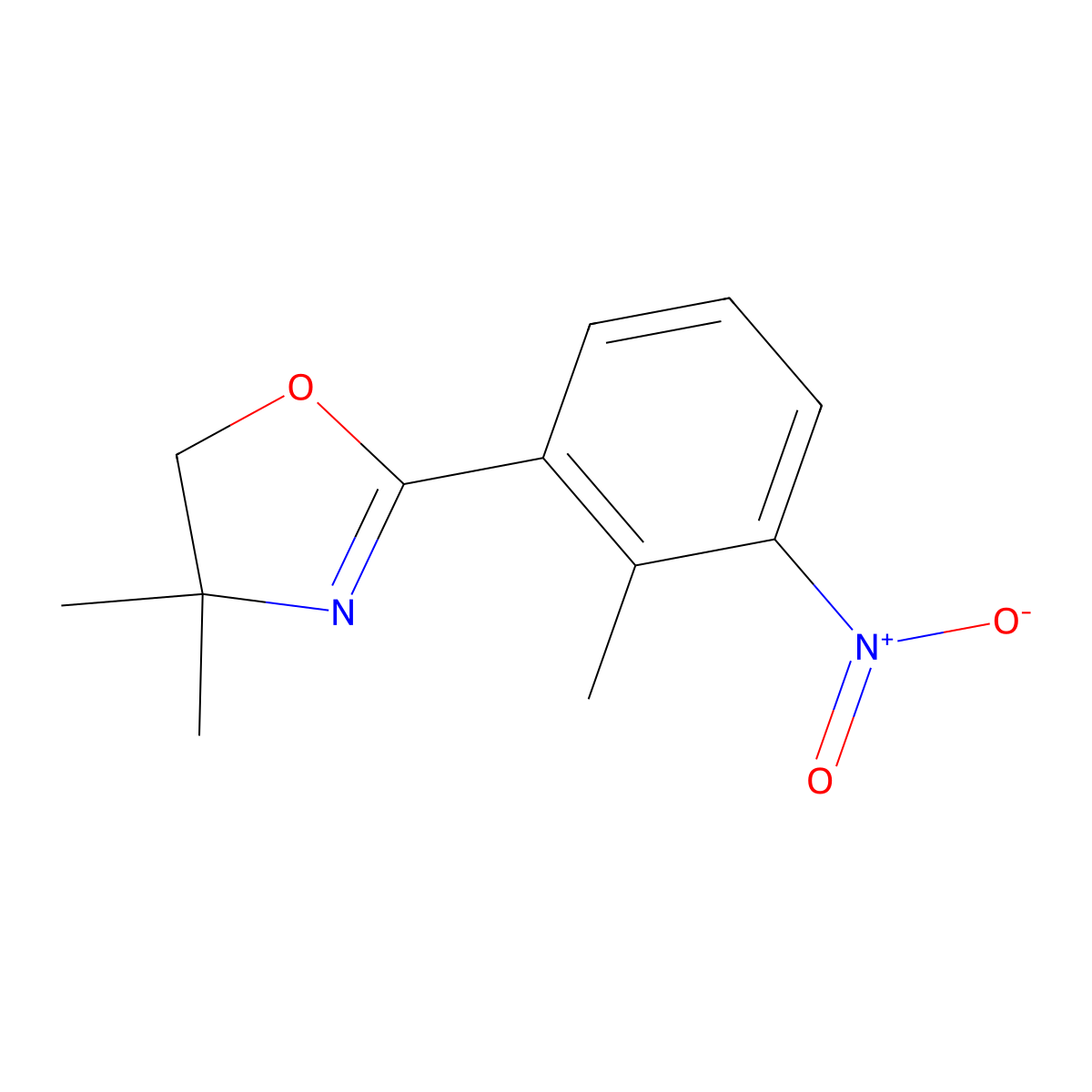 4,4-Dimethyl-2-(2-methyl-3-nitrophenyl)-4,5-dihydro-1,3-oxazole molecular structure, CAS 122733-32-8