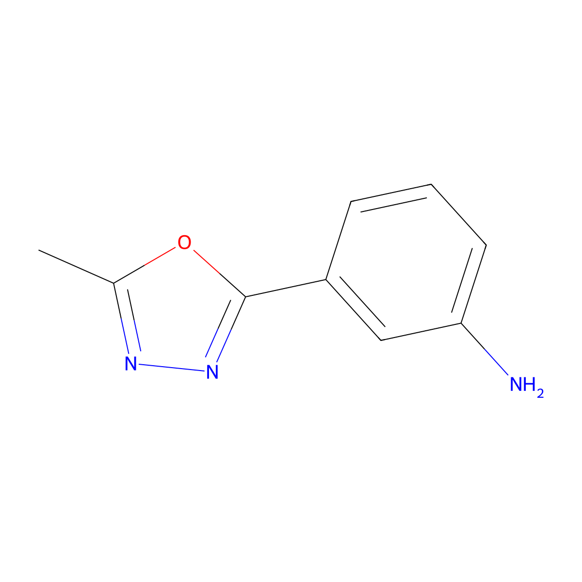 3-(5-Methyl-(1,3,4)oxadiazol-2-yl)-phenylamine molecular structure, CAS 122733-40-8