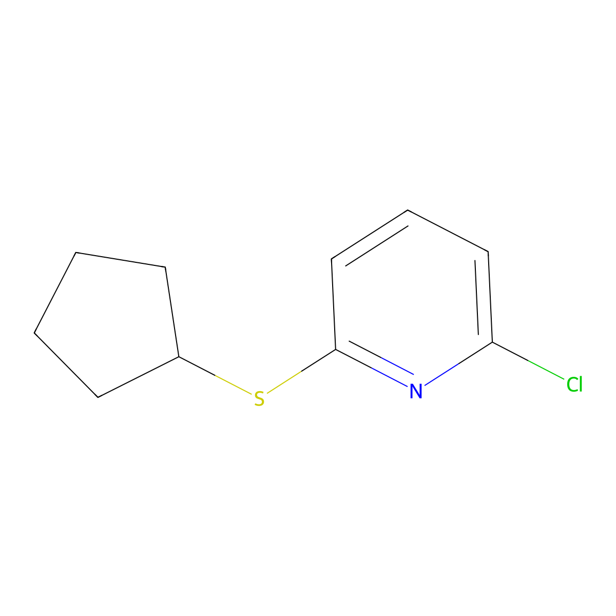 2-Chloro-6-(cyclopentylsulfanyl)pyridine molecular structure, CAS 122733-95-3