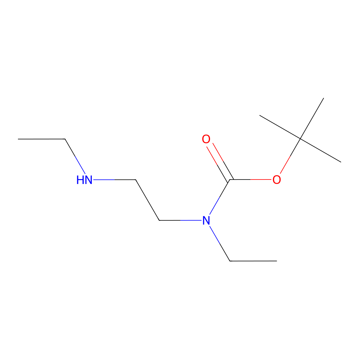 tert-Butyl ethyl(2-(ethylamino)ethyl)carbamate molecular structure, CAS 122734-34-3