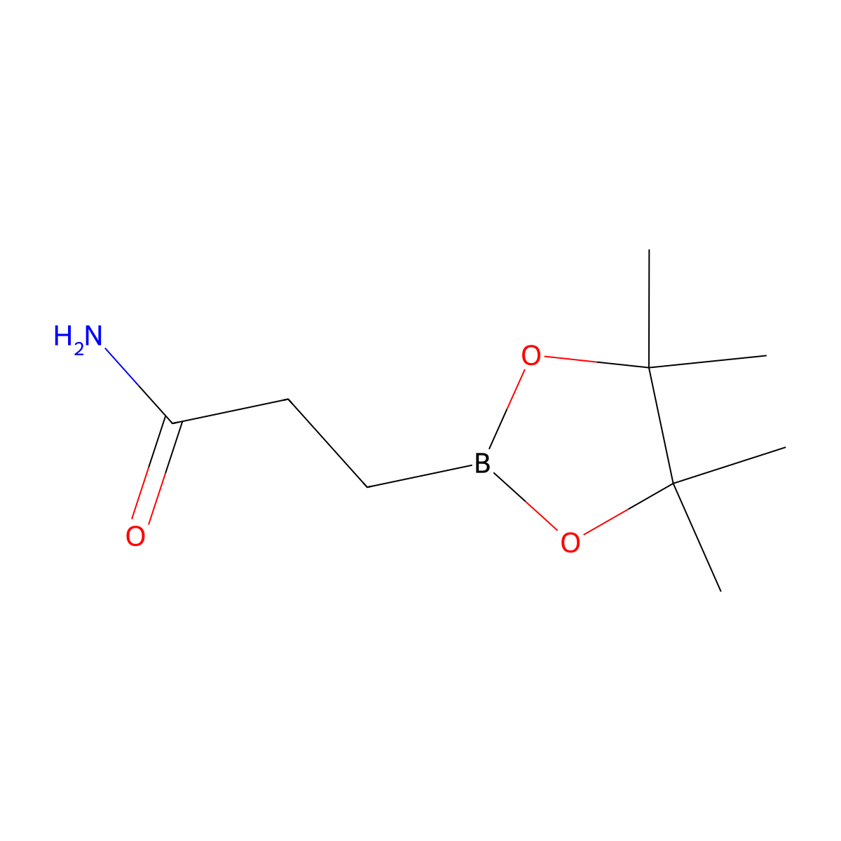 3-(Tetramethyl-1,3,2-dioxaborolan-2-yl)propanamide molecular structure, CAS 1227359-70-7