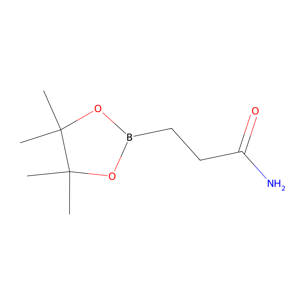 3-(Tetramethyl-1,3,2-dioxaborolan-2-yl)propanamide molecular structure, CAS 1227359-70-7
