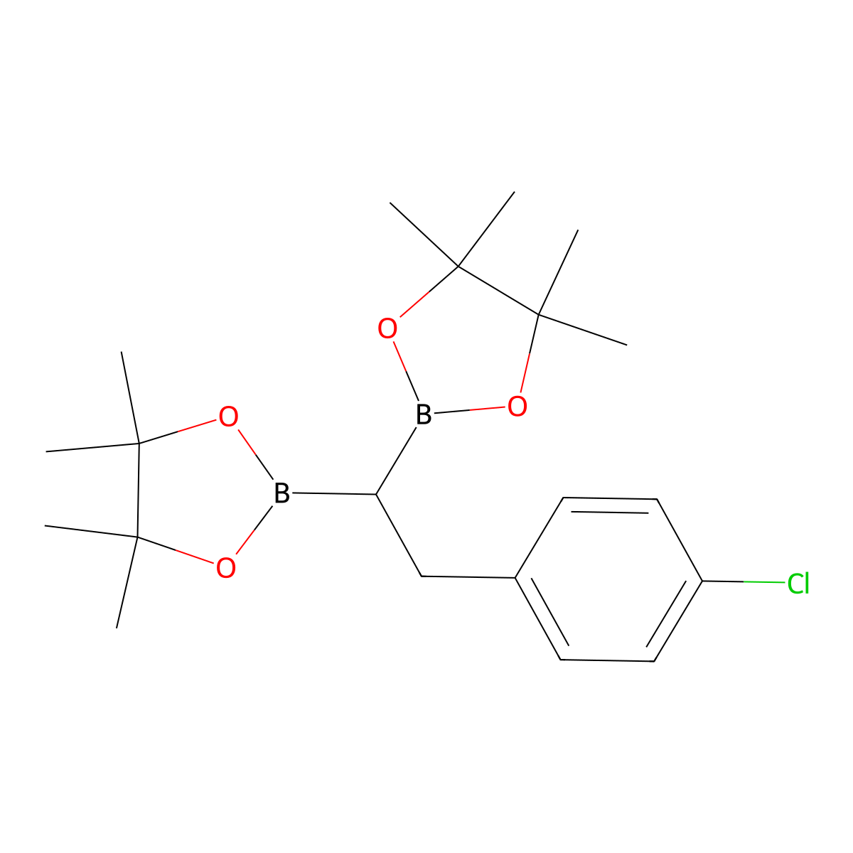 2-[2-(4-Chlorophenyl)-1-(4,4,5,5-tetramethyl-1,3,2-dioxaborolan-2-yl)ethyl]-4,4,5,5-tetramethyl-1,3,2-dioxaborolane molecular structure, CAS 1227359-71-8