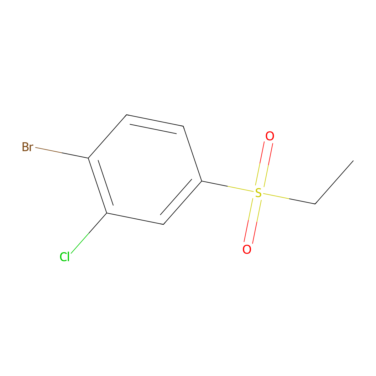 1-Bromo-2-chloro-4-(ethylsulfonyl)benzene molecular structure, CAS 1227370-61-7