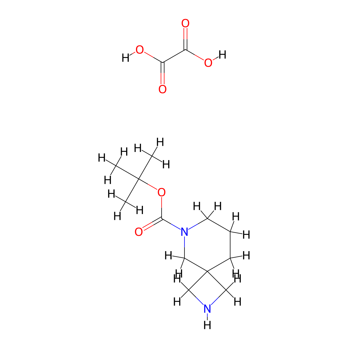 tert-Butyl 2,6-diazaspiro[3.5]nonane-6-carboxylate oxalate molecular structure, CAS 1227381-86-3
