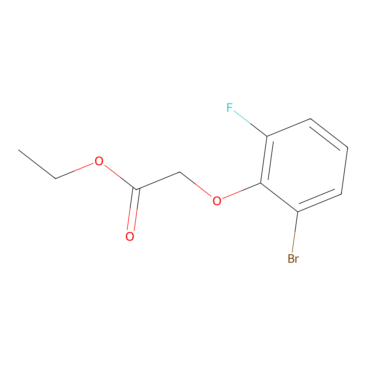 Ethyl 2-(2-bromo-6-fluorophenoxy)acetate molecular structure, CAS 1227381-93-2
