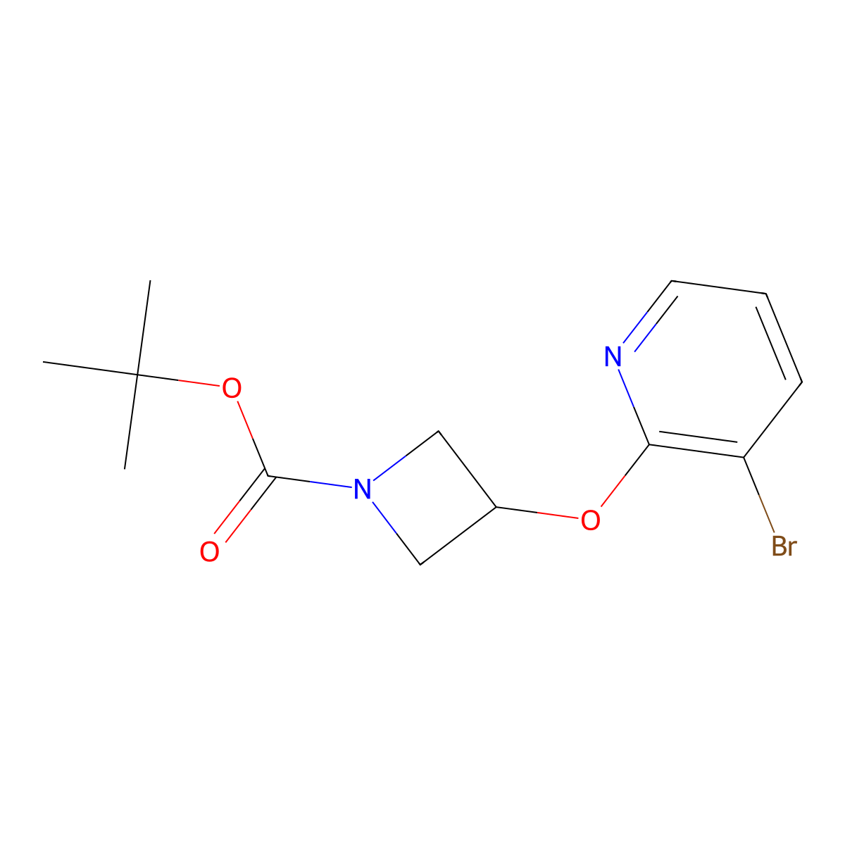 tert-Butyl 3-((3-bromopyridin-2-yl)oxy)azetidine-1-carboxylate molecular structure, CAS 1227381-94-3