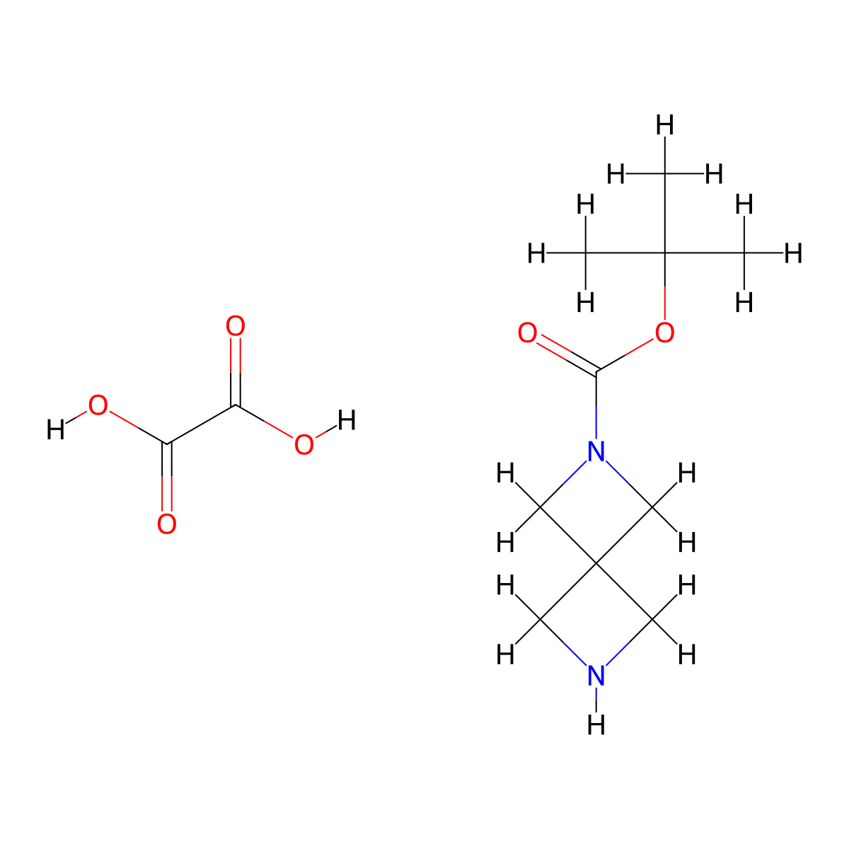 tert-Butyl 2,6-diazaspiro[3.3]heptane-2-carboxylate oxalate molecular structure, CAS 1227382-01-5