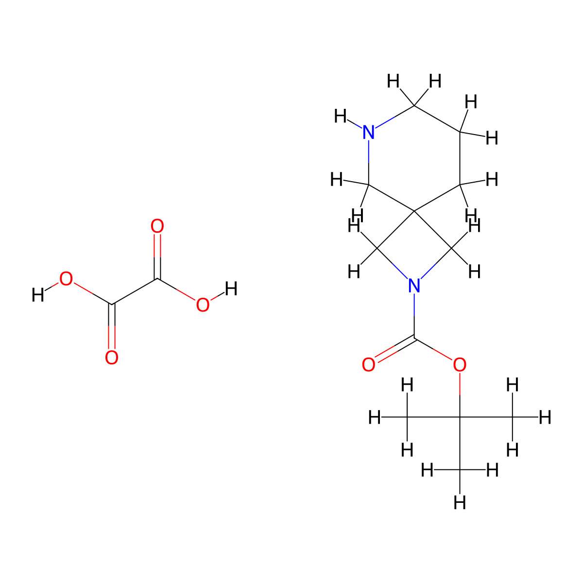 Tert-butyl 2,6-diazaspiro[3.5]nonane-2-carboxylate oxalate molecular structure, CAS 1227382-05-9