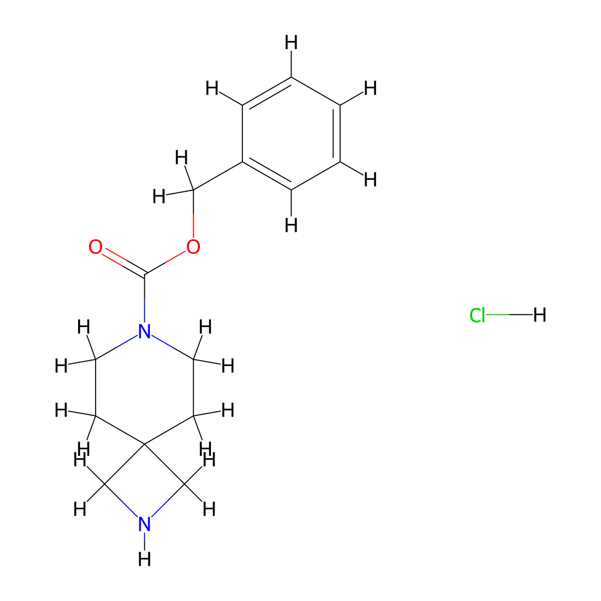 Benzyl 2,7-diazaspiro[3.5]nonane-7-carboxylate hydrochloride molecular structure, CAS 1227382-15-1