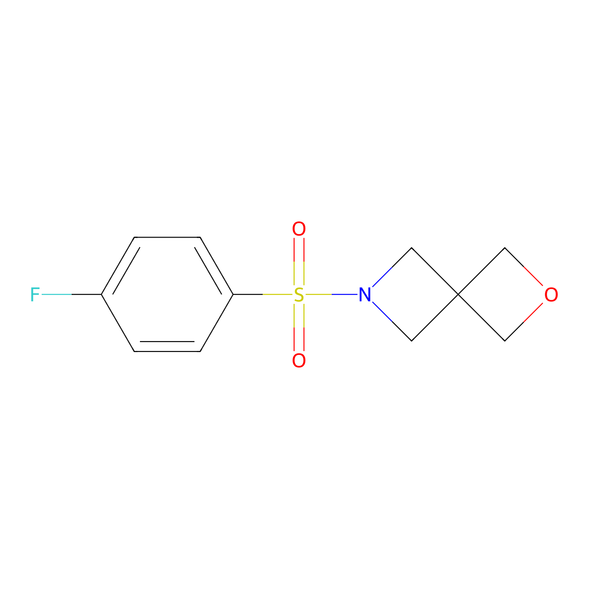 6-((4-Fluorophenyl)sulfonyl)-2-oxa-6-azaspiro[3.3]heptane molecular structure, CAS 1227384-86-2