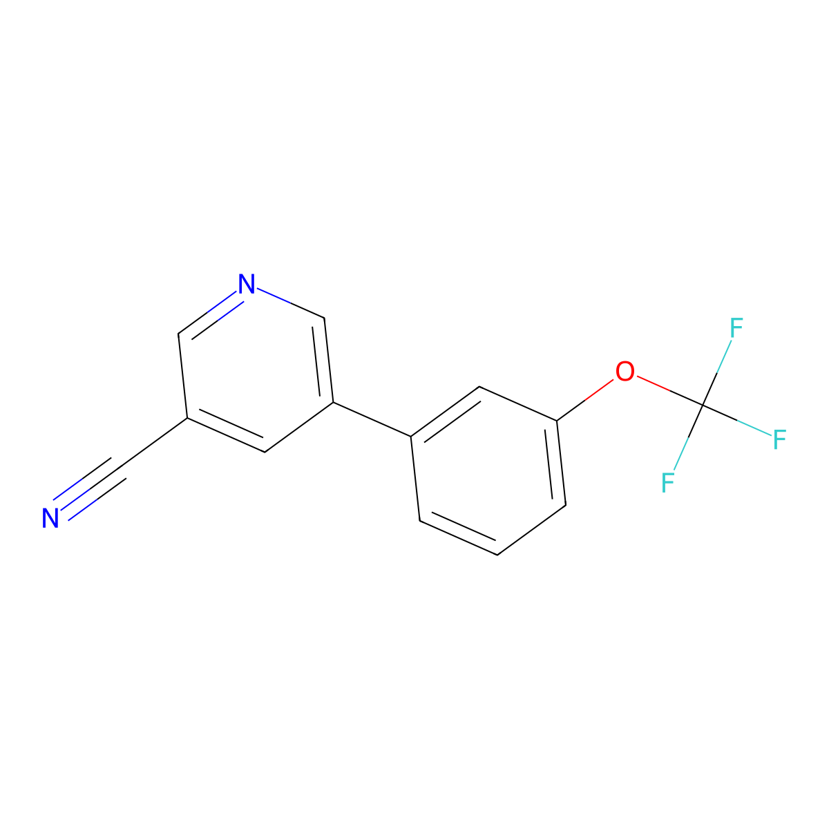 5-(3-(Trifluoromethoxy)phenyl)nicotinonitrile molecular structure, CAS 1227402-37-0