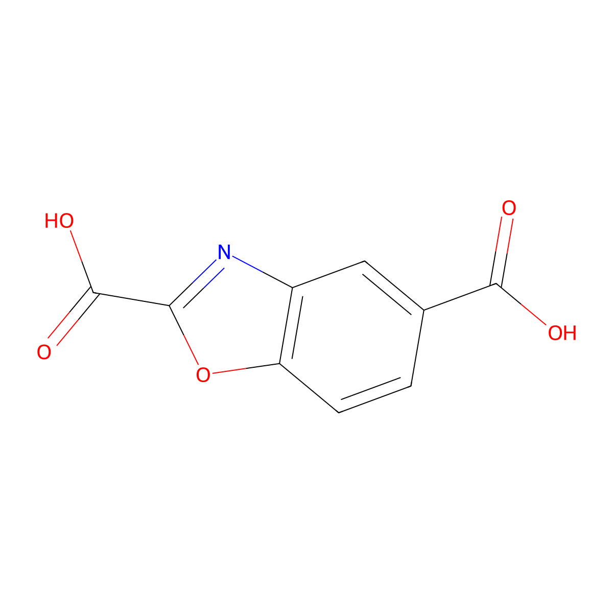 1,3-Benzoxazole-2,5-dicarboxylic acid molecular structure, CAS 1227406-86-1