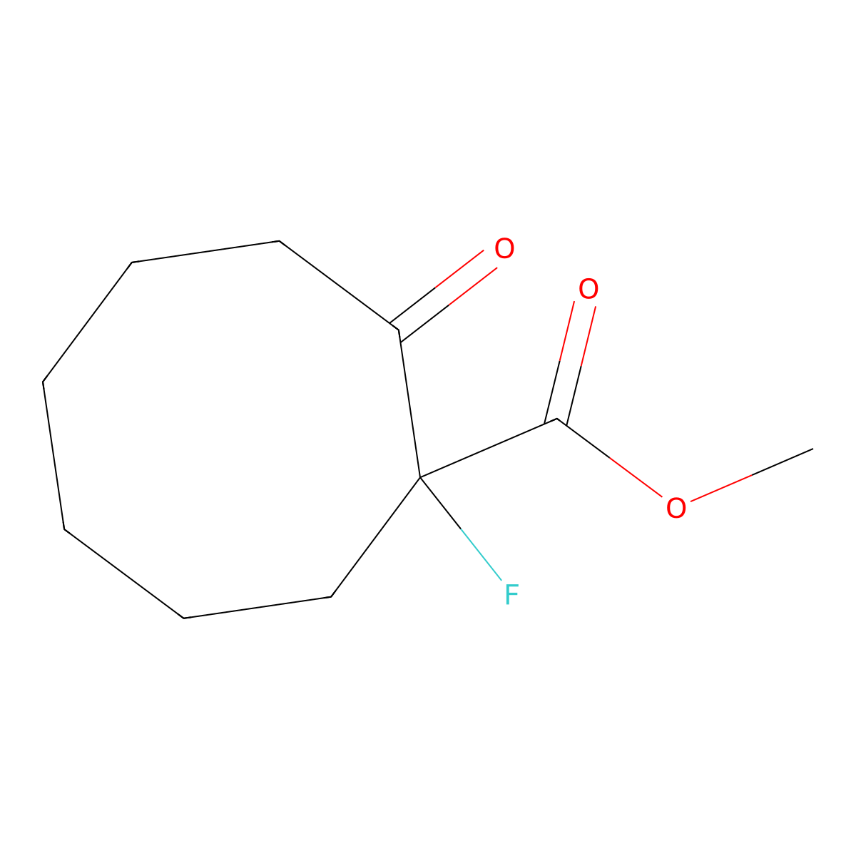 Methyl 1-fluoro-2-oxocyclooctane-1-carboxylate molecular structure, CAS 1227407-71-7
