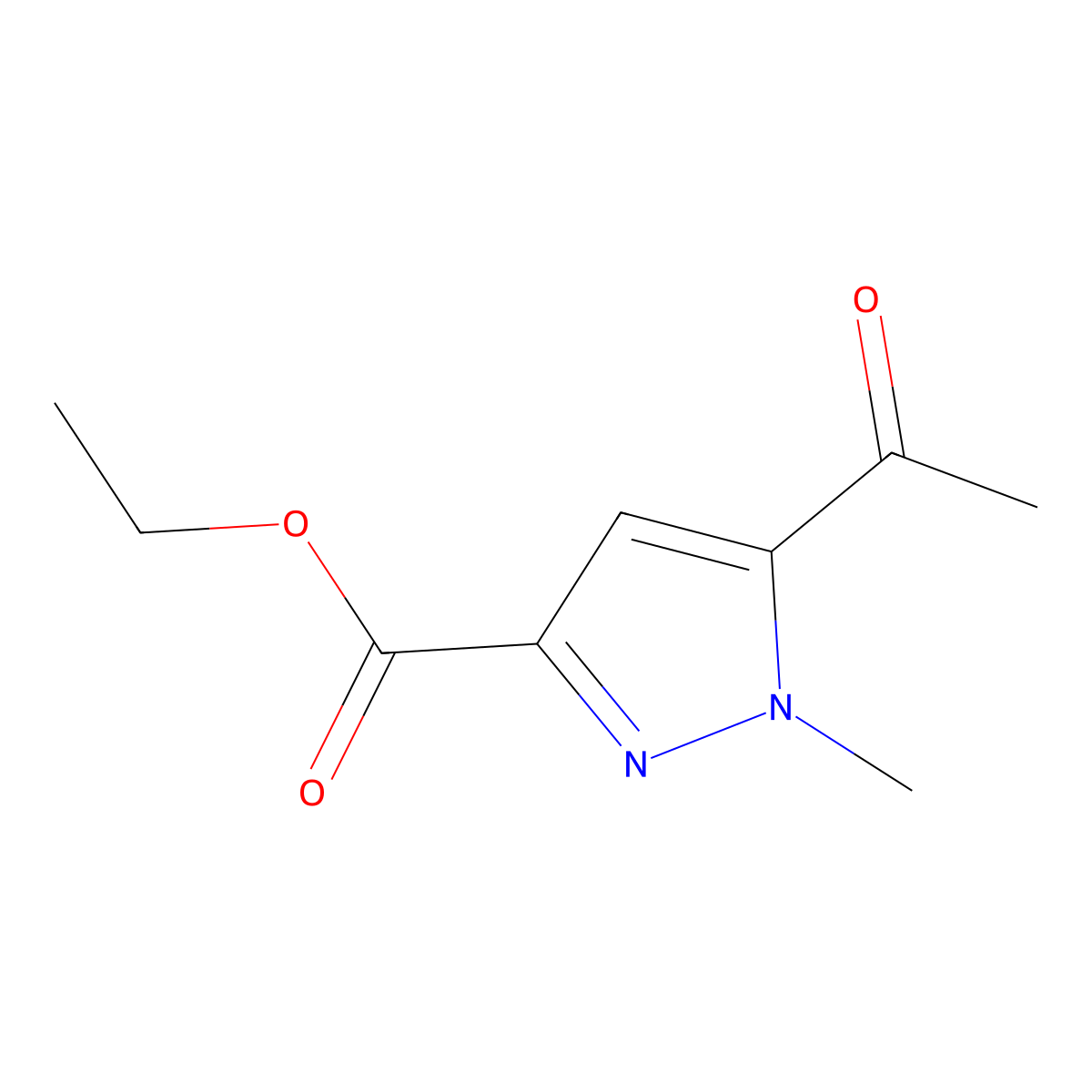 ethyl 5-acetyl-1-methyl-1H-pyrazole-3-carboxylate molecular structure, CAS 1227409-98-4