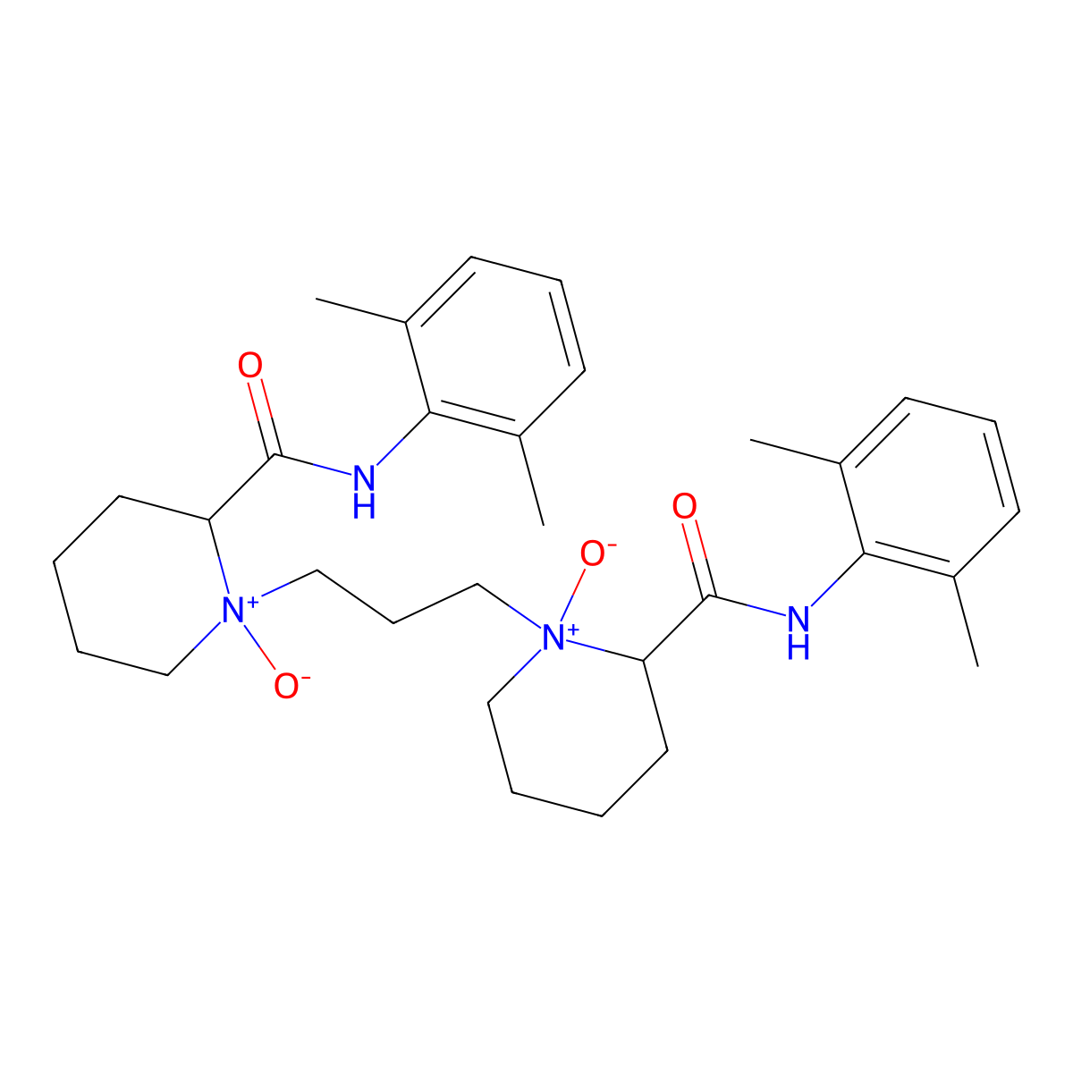 (1R,1'R,2S,2'S)-1,1'-(Propane-1,3-diyl)bis(2-((2,6-dimethylphenyl)carbamoyl)piperidine 1-oxide) molecular structure, CAS 1227411-35-9