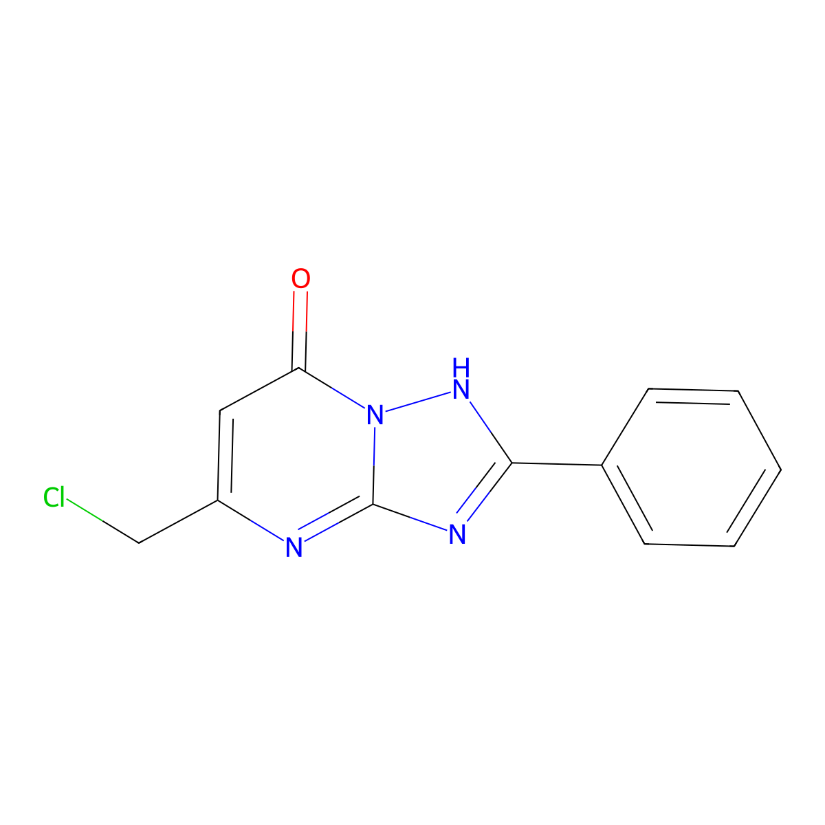 5-(chloromethyl)-2-phenyl-4H,7H-[1,2,4]triazolo[1,5-a]pyrimidin-7-one molecular structure, CAS 1227417-79-9