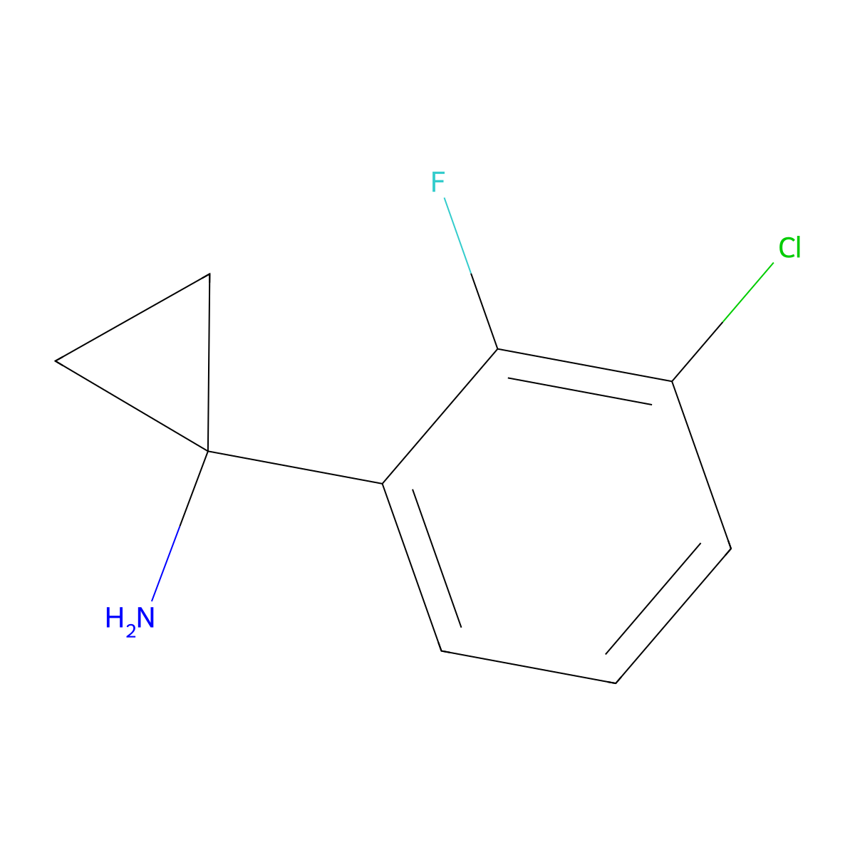 1-(3-Chloro-2-fluorophenyl)cyclopropanamine molecular structure, CAS 1227418-16-7
