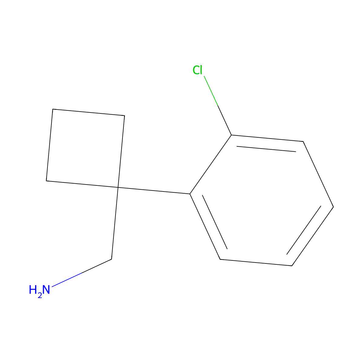 [1-(2-Chlorophenyl)cyclobutyl]methanamine molecular structure, CAS 1227418-18-9