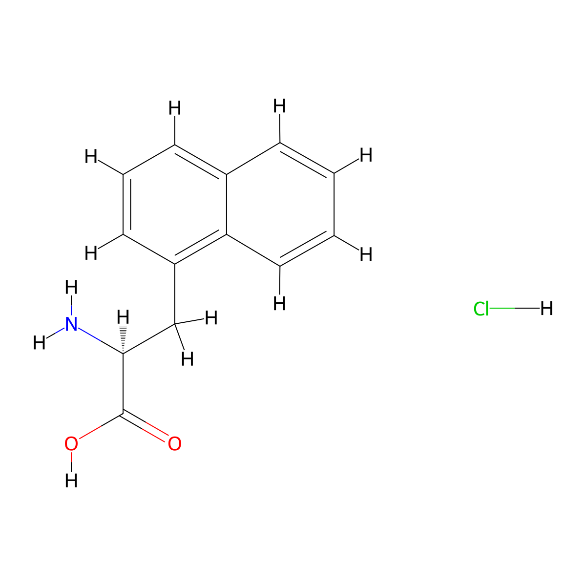 (S)-2-Amino-3-(naphthalen-1-yl)propanoic acid hydrochloride molecular structure, CAS 122745-10-2