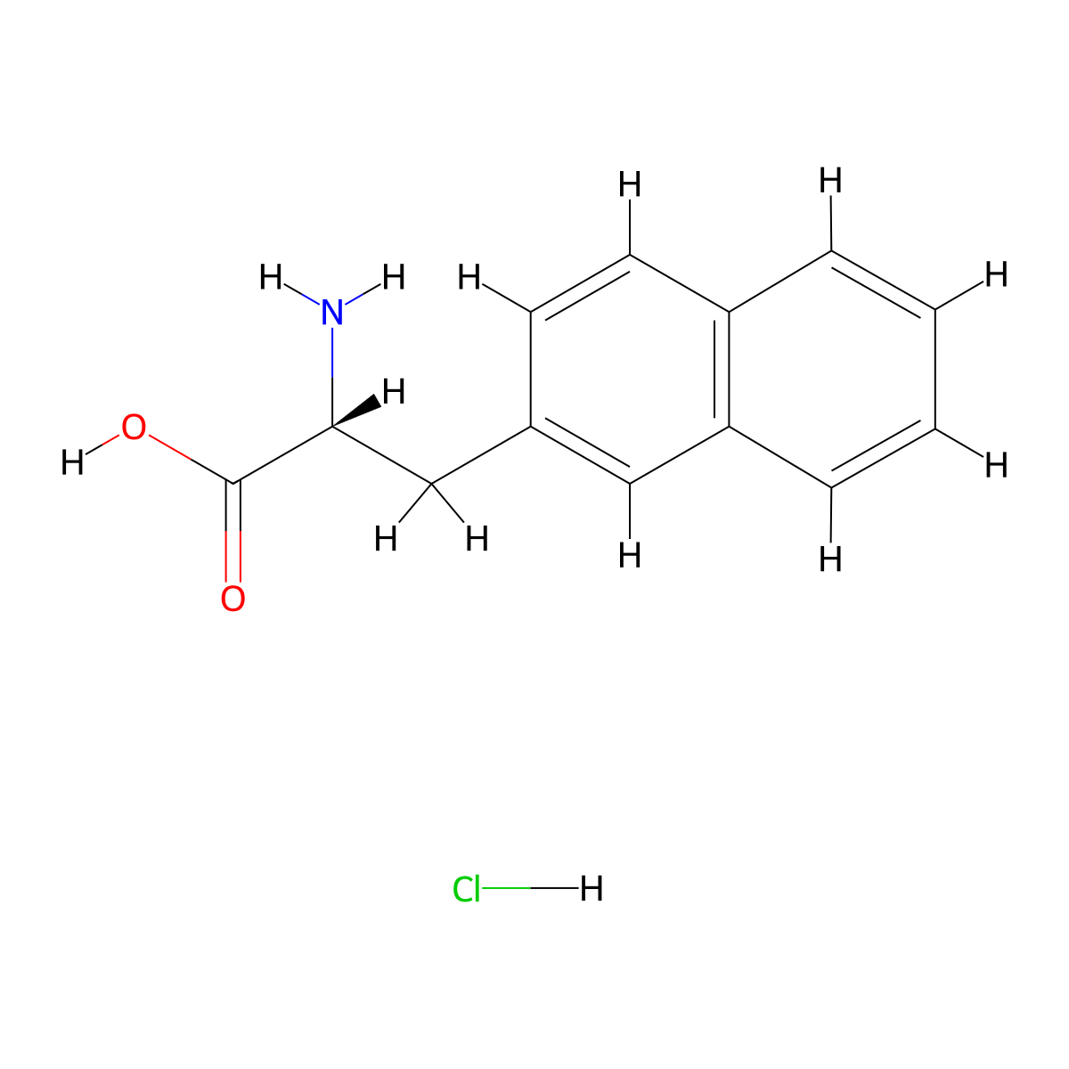 (R)-2-Amino-3-(naphthalen-2-yl)propanoic acid hydrochloride molecular structure, CAS 122745-11-3