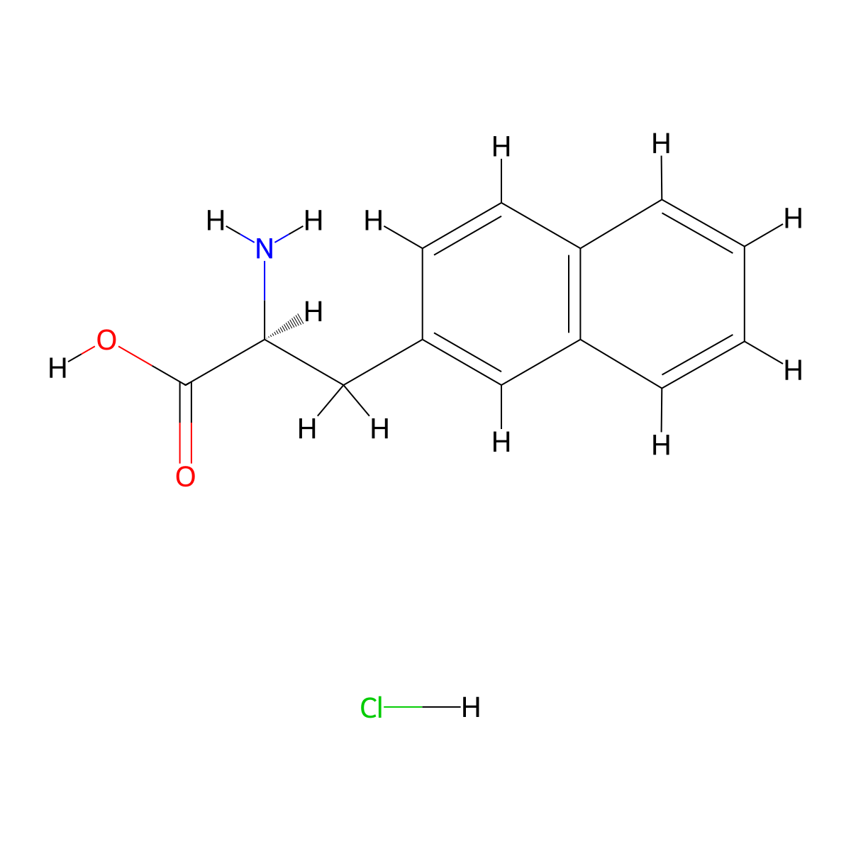 (2S)-2-amino-3-(naphthalen-2-yl)propanoic acid hydrochloride molecular structure, CAS 122745-12-4