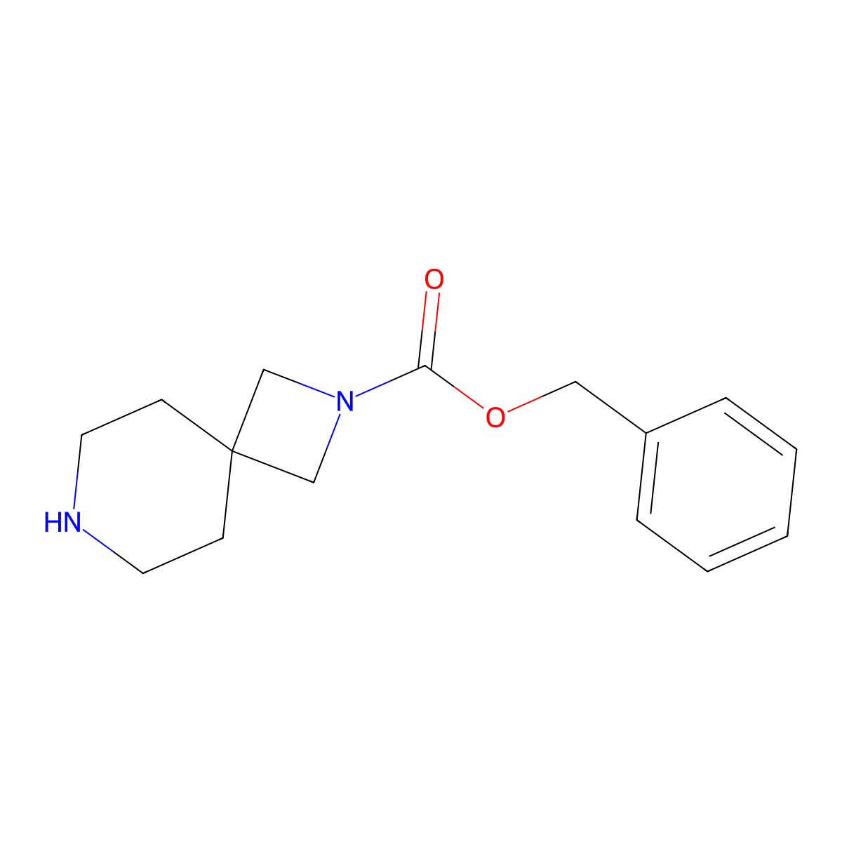 Benzyl 2,7-diazaspiro[3.5]nonane-2-carboxylate molecular structure, CAS 1227456-92-9