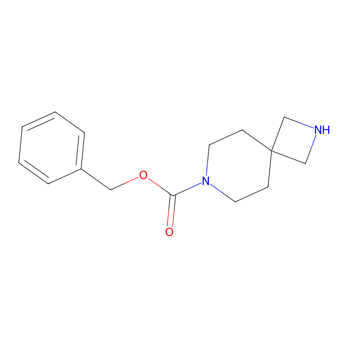 Benzyl 2,7-diazaspiro[3.5]nonane-7-carboxylate molecular structure, CAS 1227456-96-3